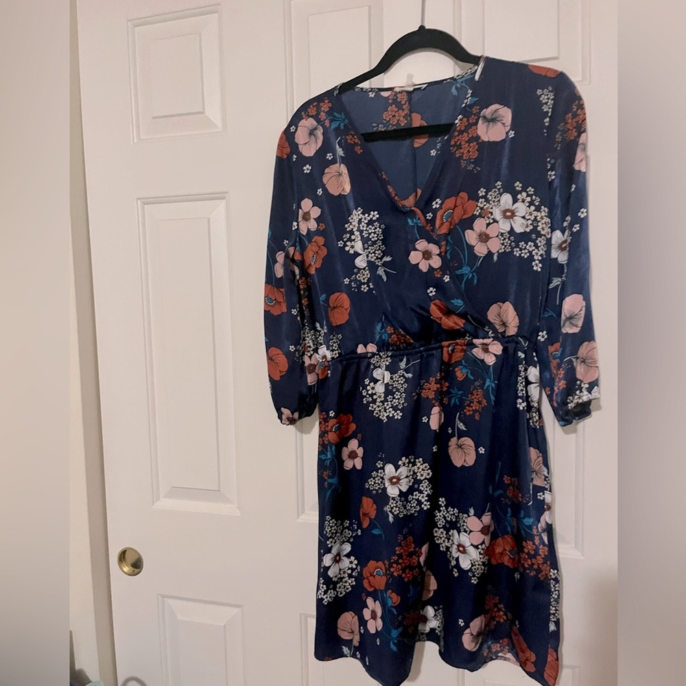 Navy blue flower detail Maurice’s dress